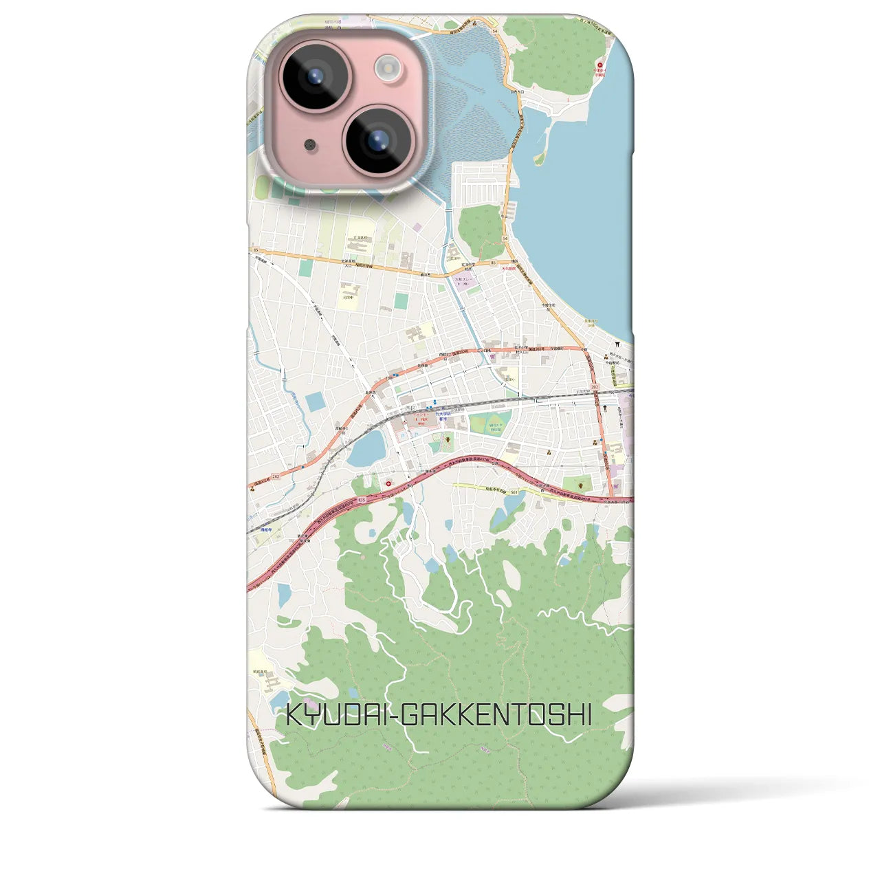 【九大学研都市(福岡県)】地図柄iPhoneケース(バックカバータイプ)