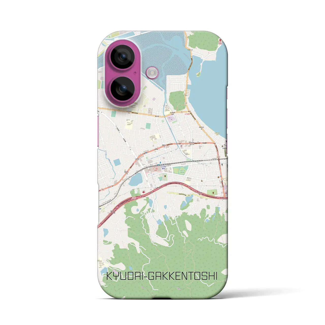 【九大学研都市(福岡県)】地図柄iPhoneケース(バックカバータイプ)