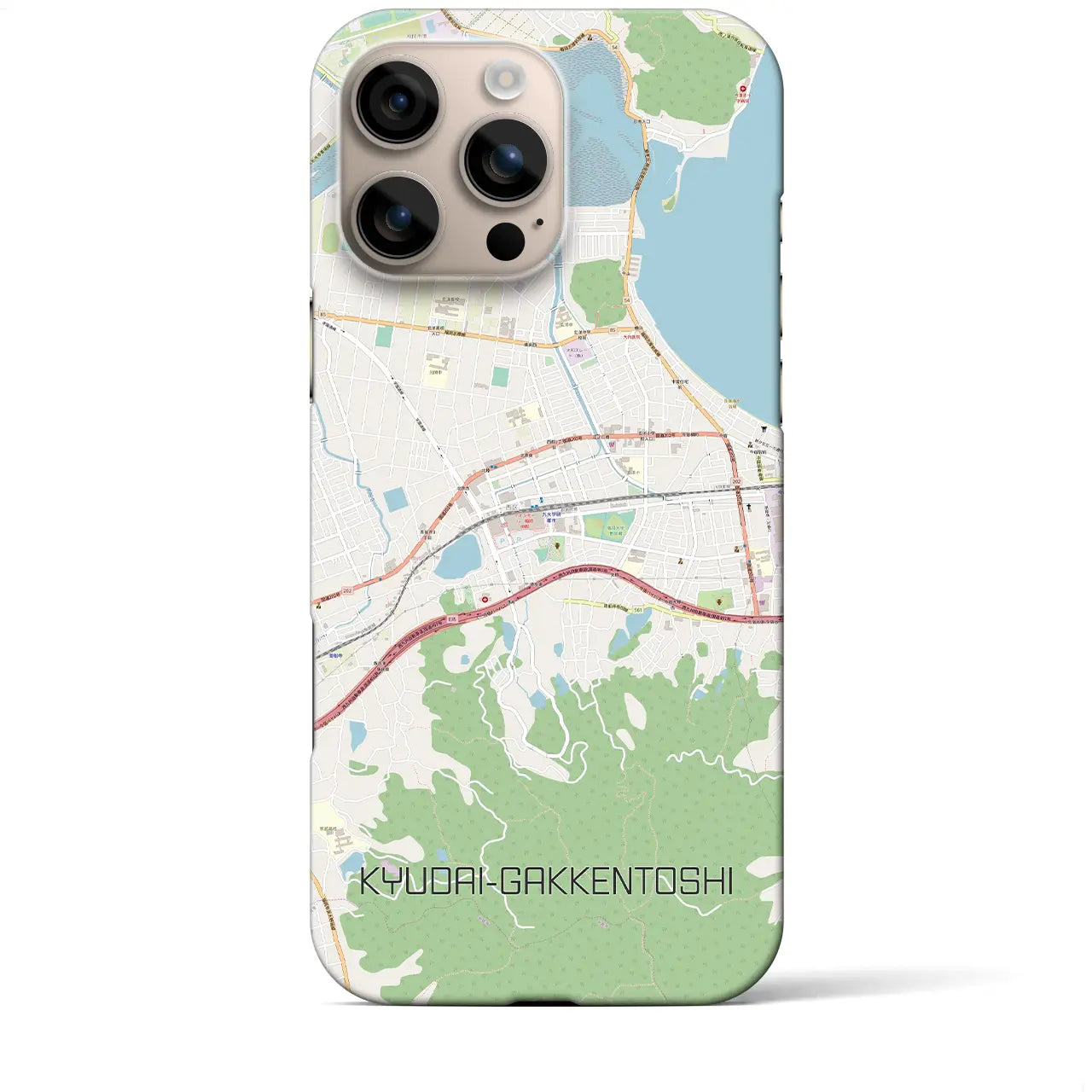 【九大学研都市(福岡県)】地図柄iPhoneケース(バックカバータイプ)