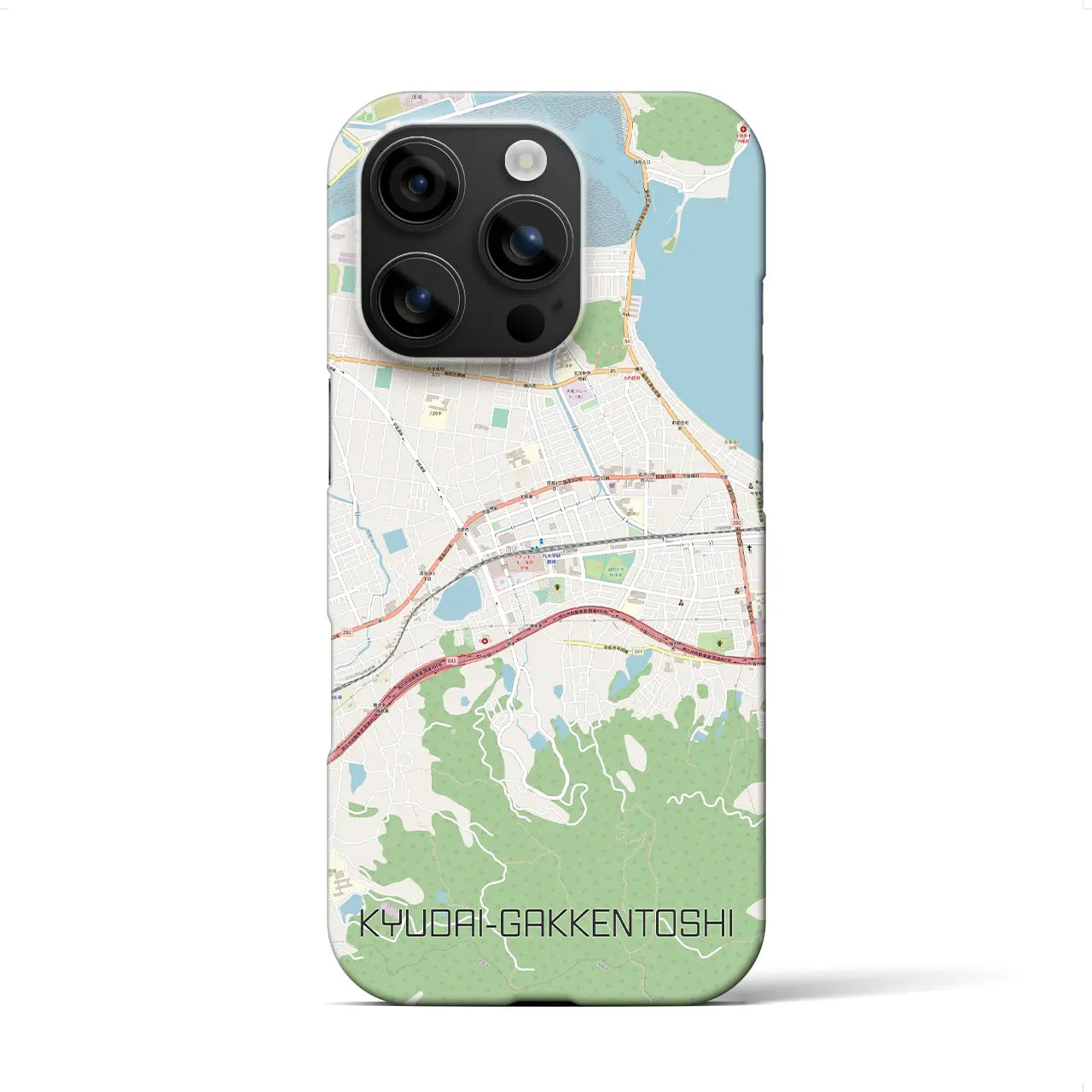 【九大学研都市(福岡県)】地図柄iPhoneケース(バックカバータイプ)