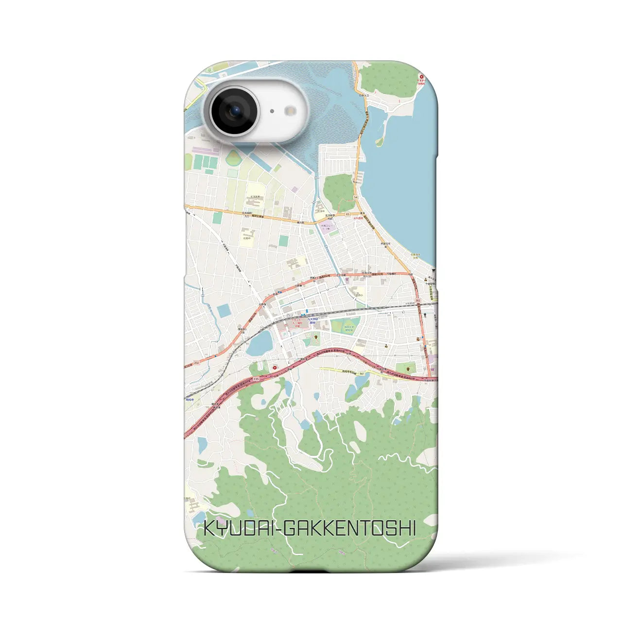 【九大学研都市(福岡県)】地図柄iPhoneケース(バックカバータイプ)