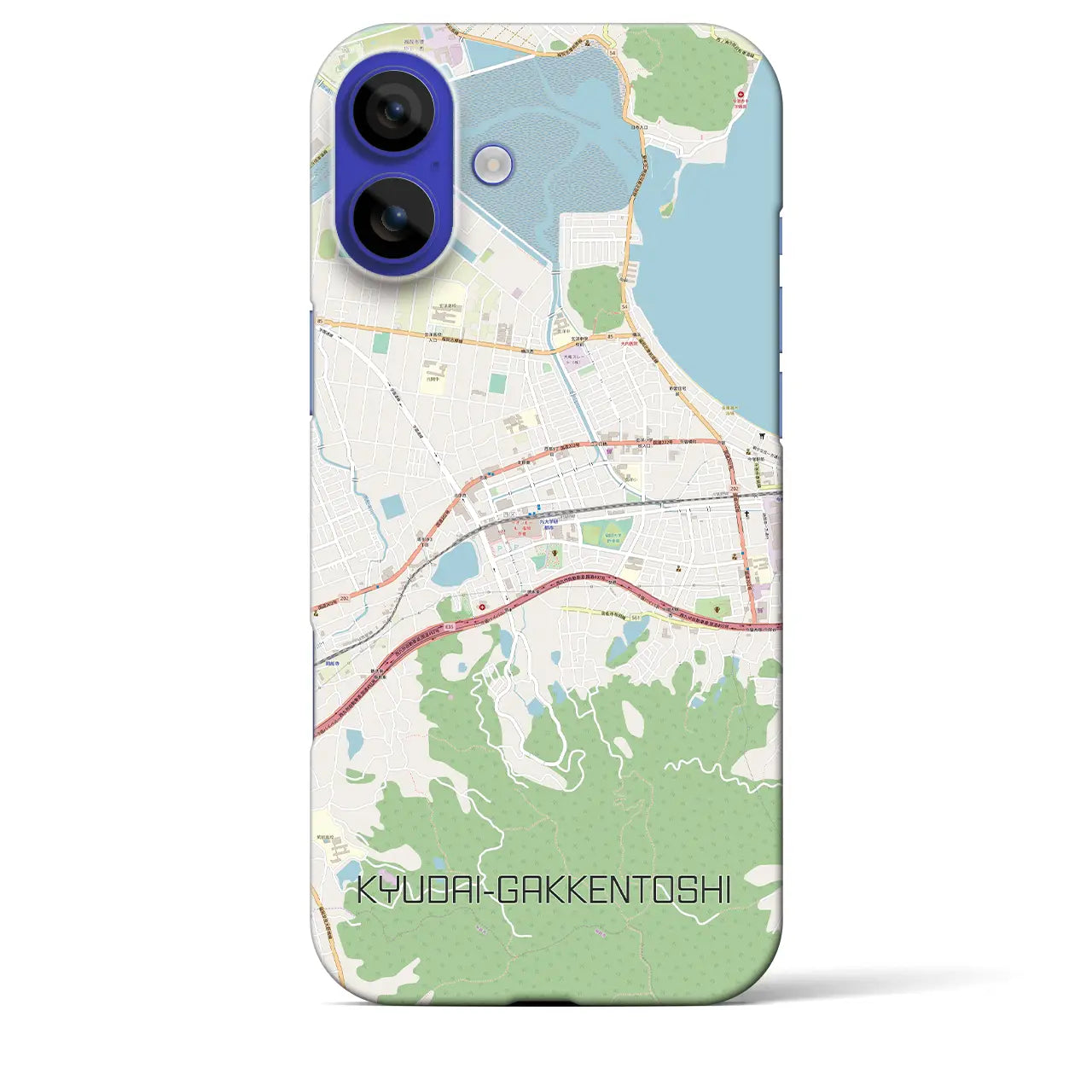 【九大学研都市(福岡県)】地図柄iPhoneケース(バックカバータイプ)ブラック・iPhone 16 Pro Max 用