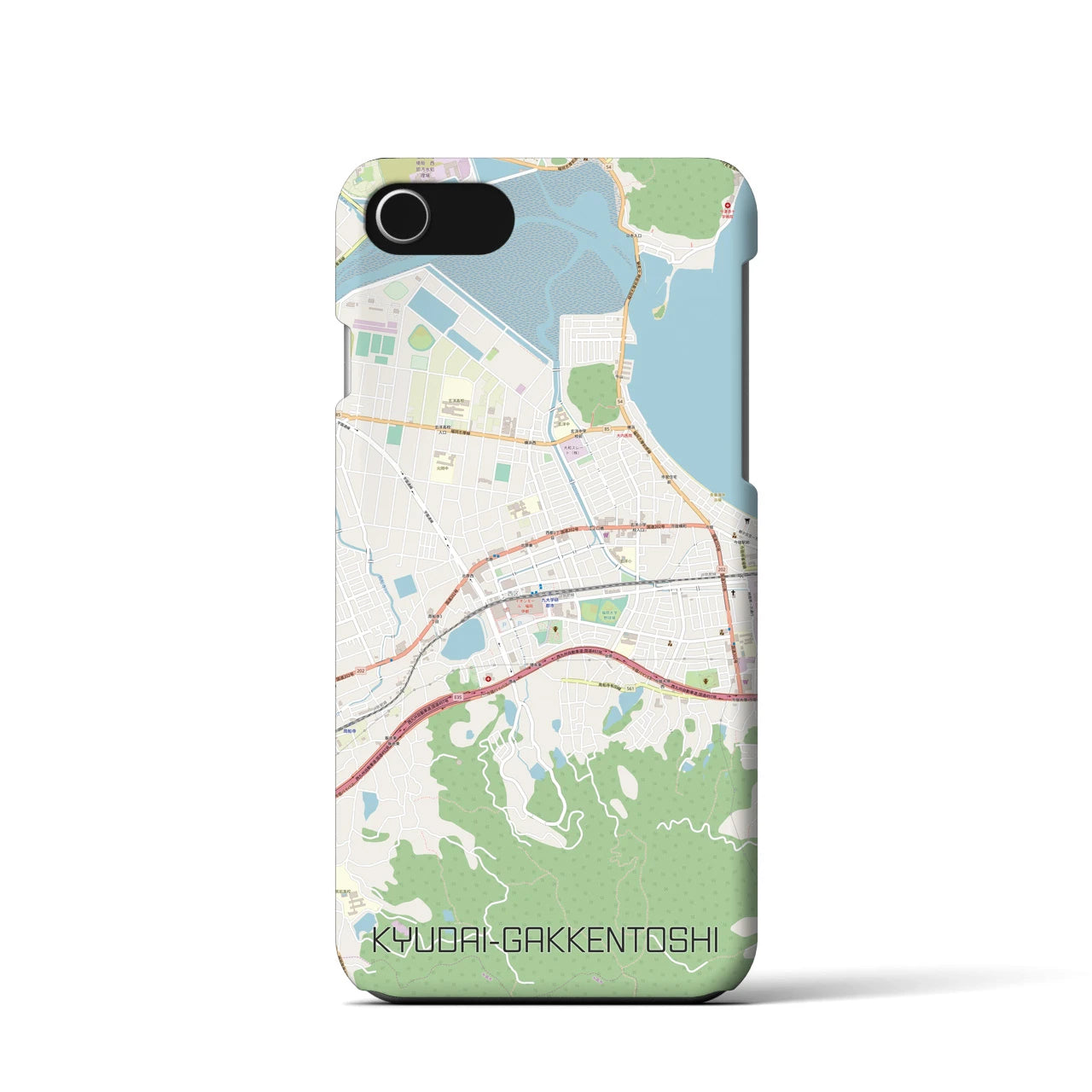 【九大学研都市(福岡県)】地図柄iPhoneケース(バックカバータイプ)
