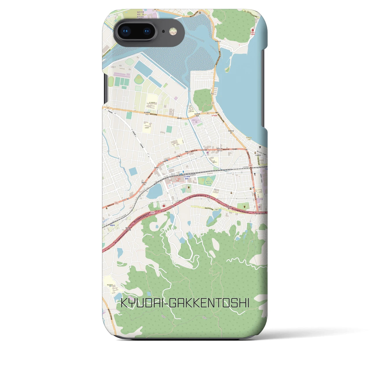 【九大学研都市(福岡県)】地図柄iPhoneケース(バックカバータイプ)