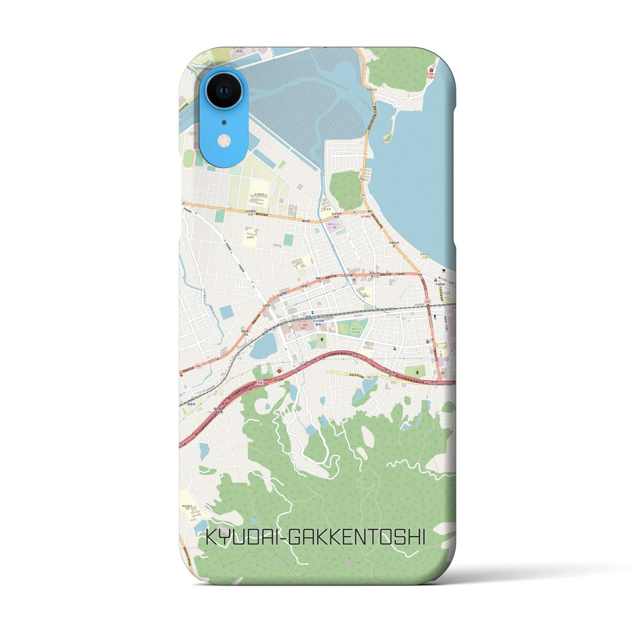 【九大学研都市(福岡県)】地図柄iPhoneケース(バックカバータイプ)