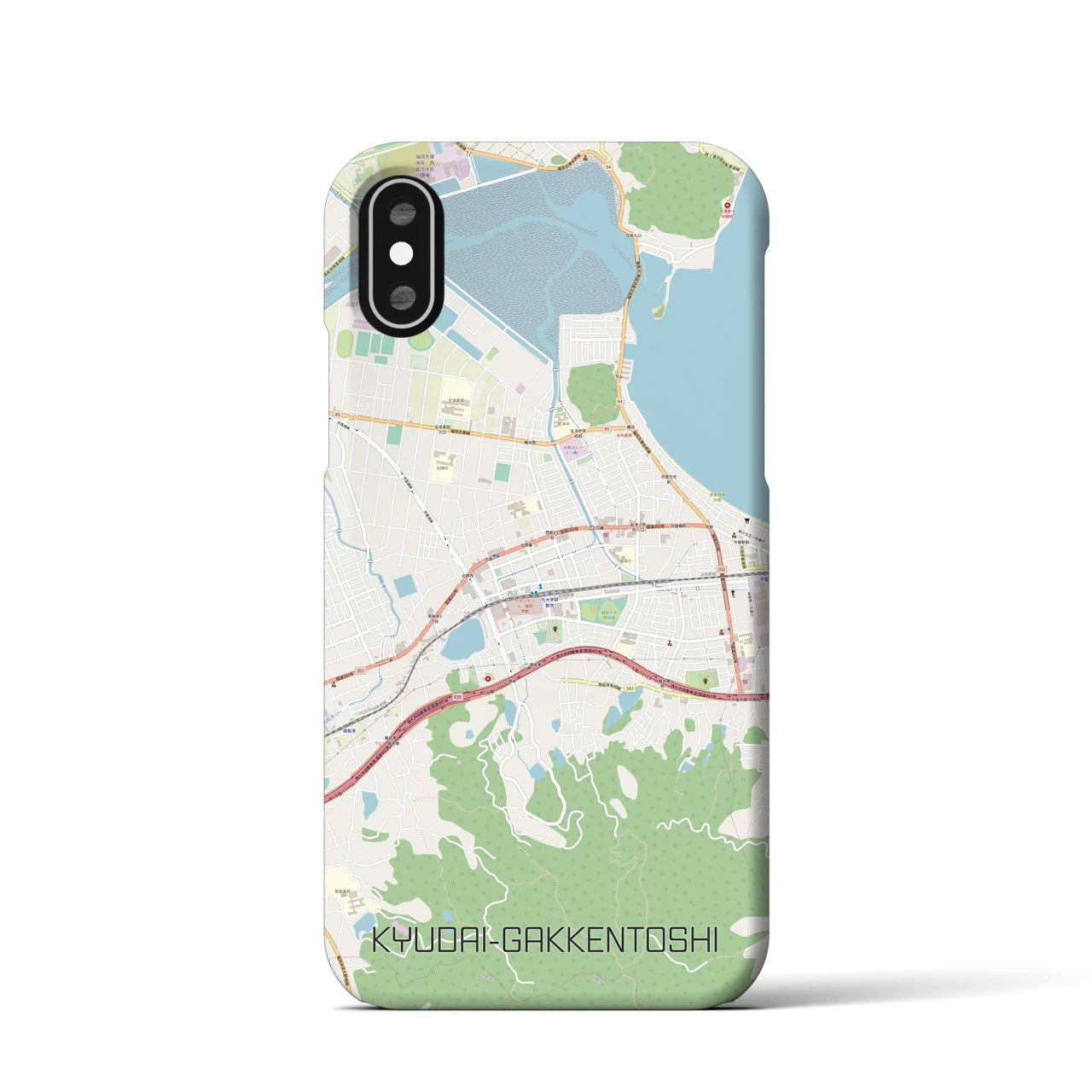 【九大学研都市(福岡県)】地図柄iPhoneケース(バックカバータイプ)