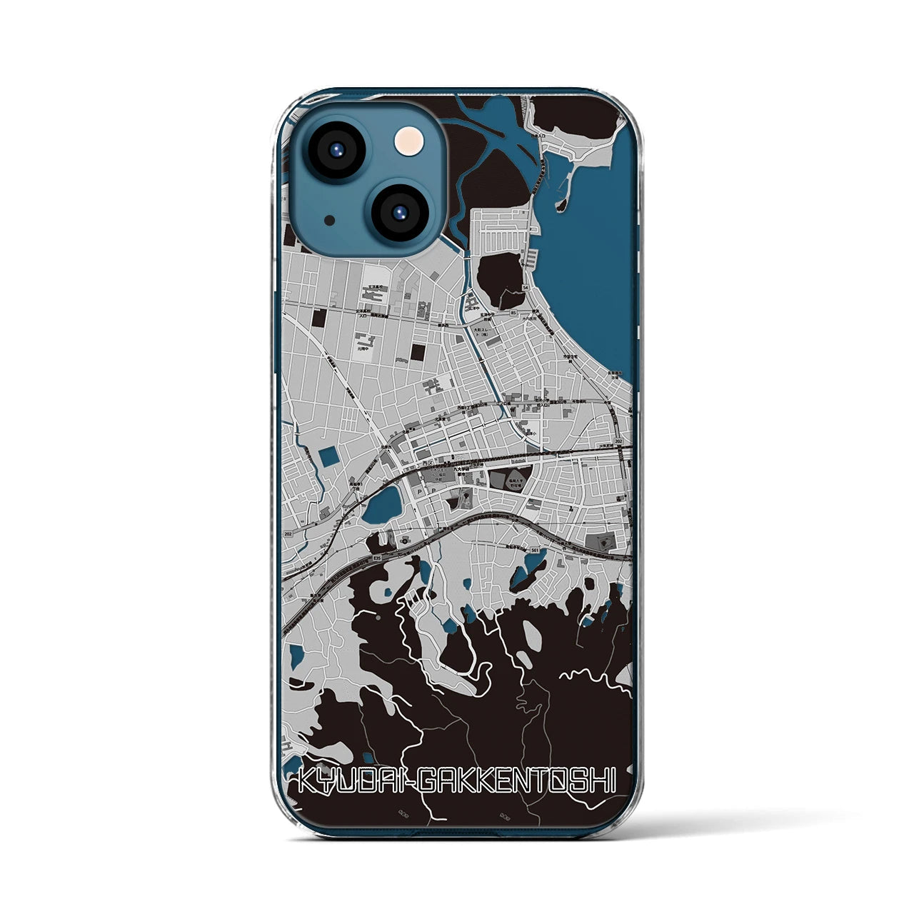 【九大学研都市(福岡県)】地図柄iPhoneケース(クリアタイプ)