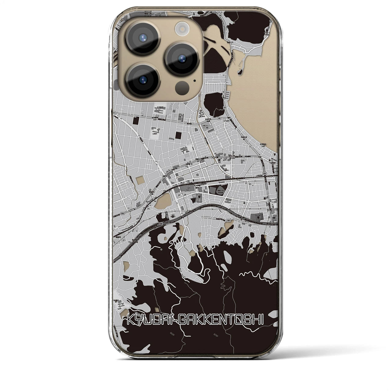 【九大学研都市(福岡県)】地図柄iPhoneケース(クリアタイプ)