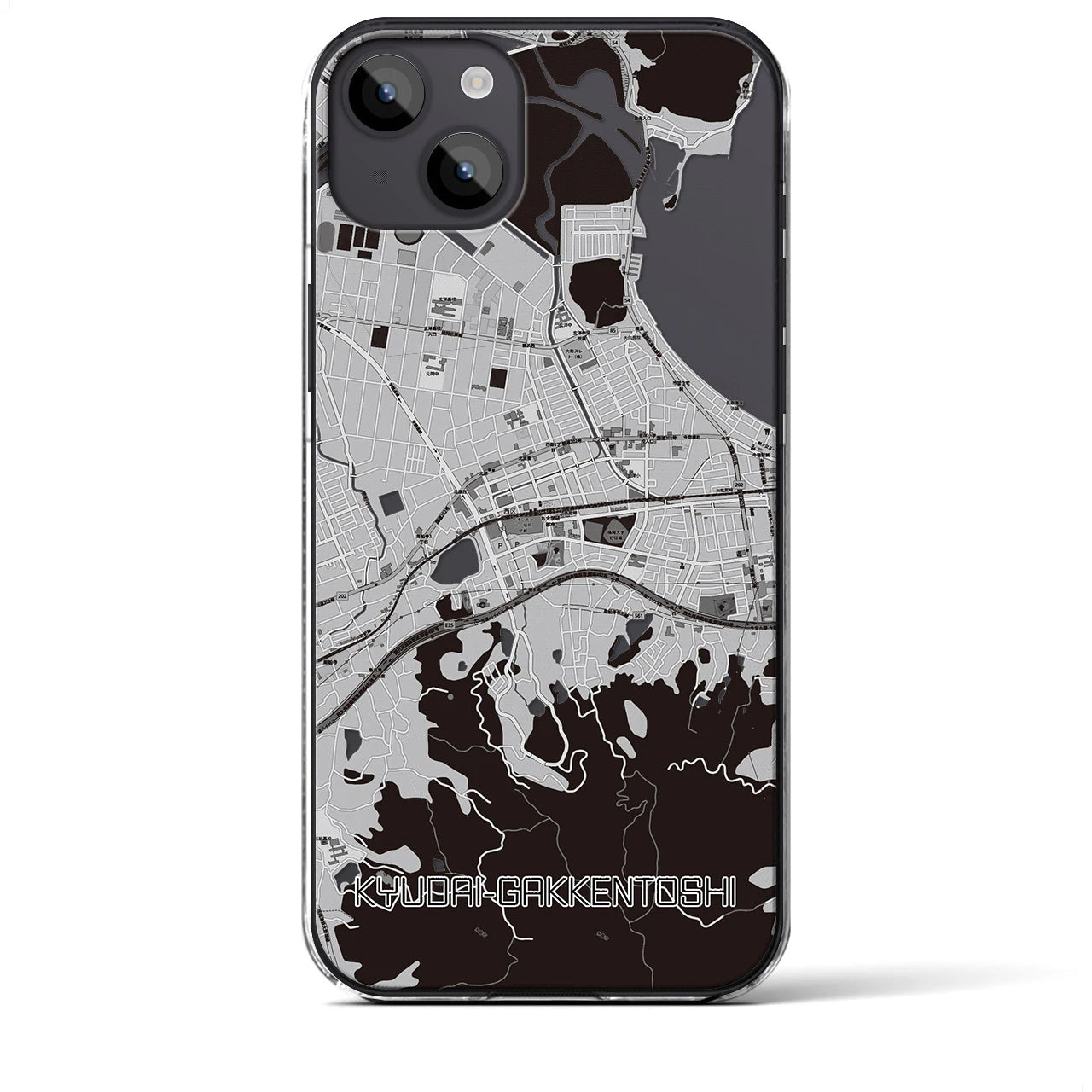 【九大学研都市(福岡県)】地図柄iPhoneケース(クリアタイプ)