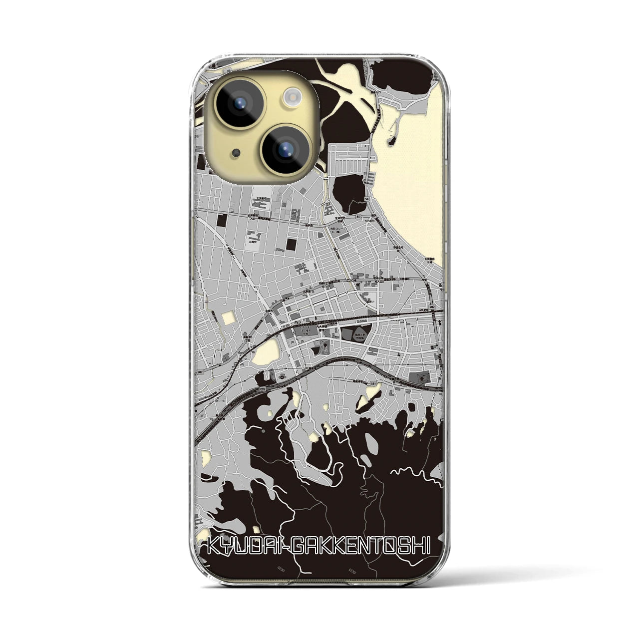 【九大学研都市(福岡県)】地図柄iPhoneケース(クリアタイプ)