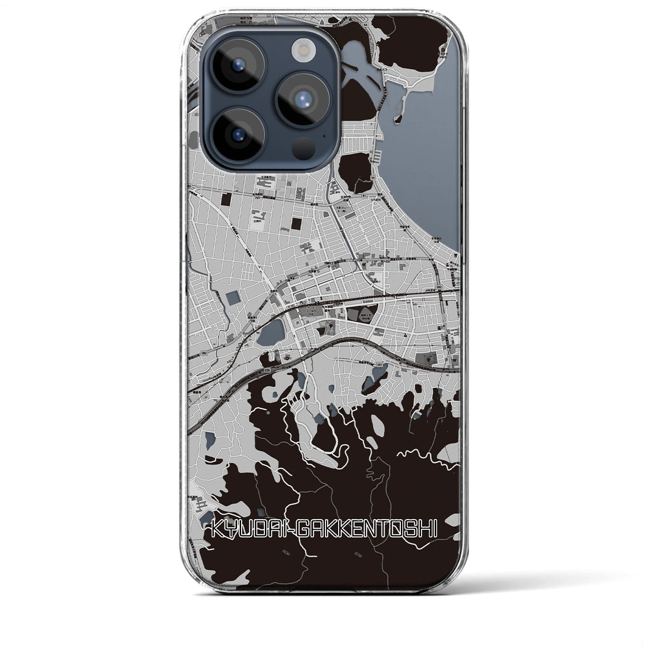 【九大学研都市(福岡県)】地図柄iPhoneケース(クリアタイプ)