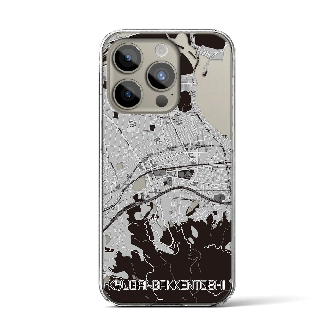 【九大学研都市(福岡県)】地図柄iPhoneケース(クリアタイプ)