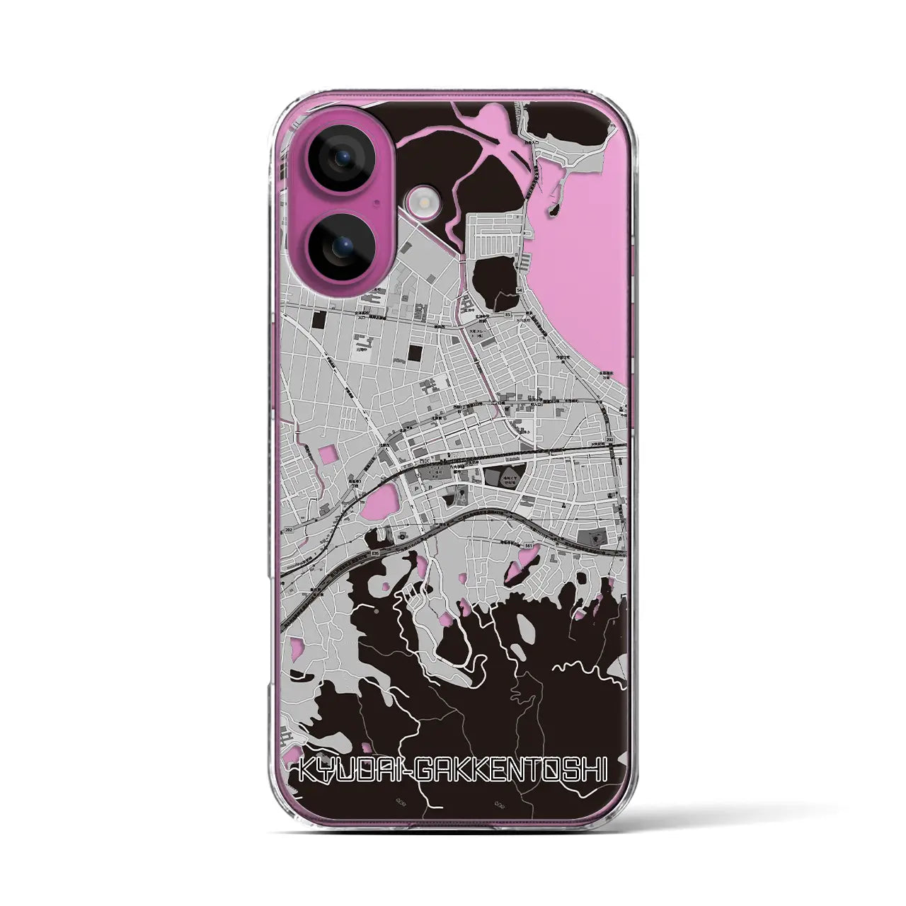 【九大学研都市(福岡県)】地図柄iPhoneケース(クリアタイプ)