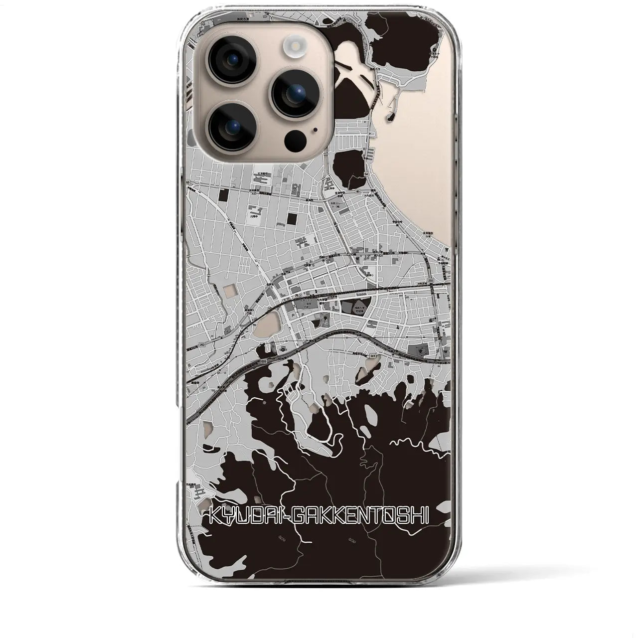 【九大学研都市(福岡県)】地図柄iPhoneケース(クリアタイプ)