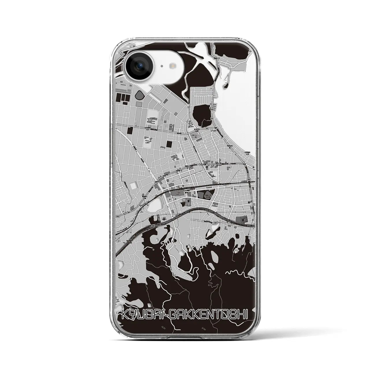 【九大学研都市(福岡県)】地図柄iPhoneケース(クリアタイプ)