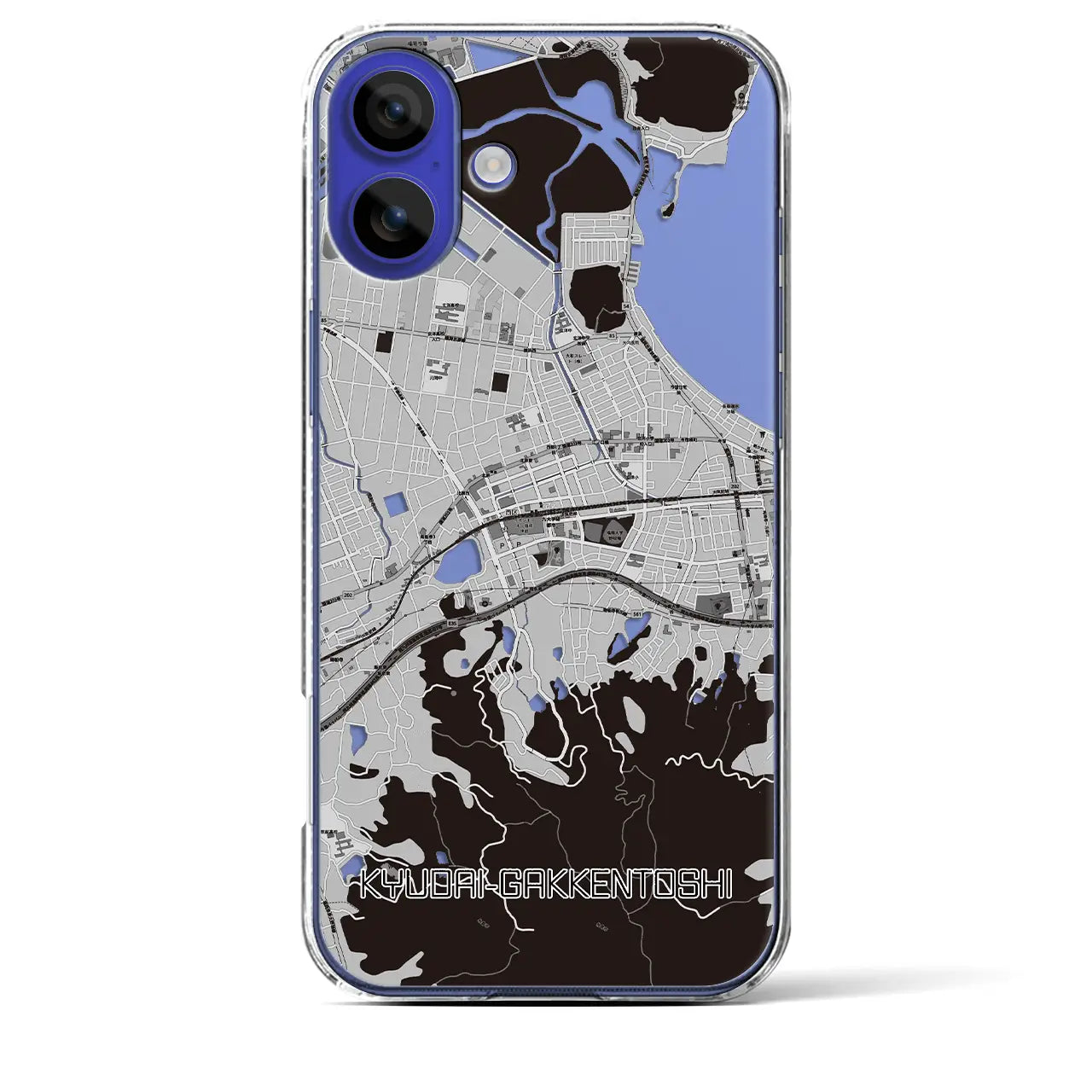 【九大学研都市(福岡県)】地図柄iPhoneケース(クリアタイプ)