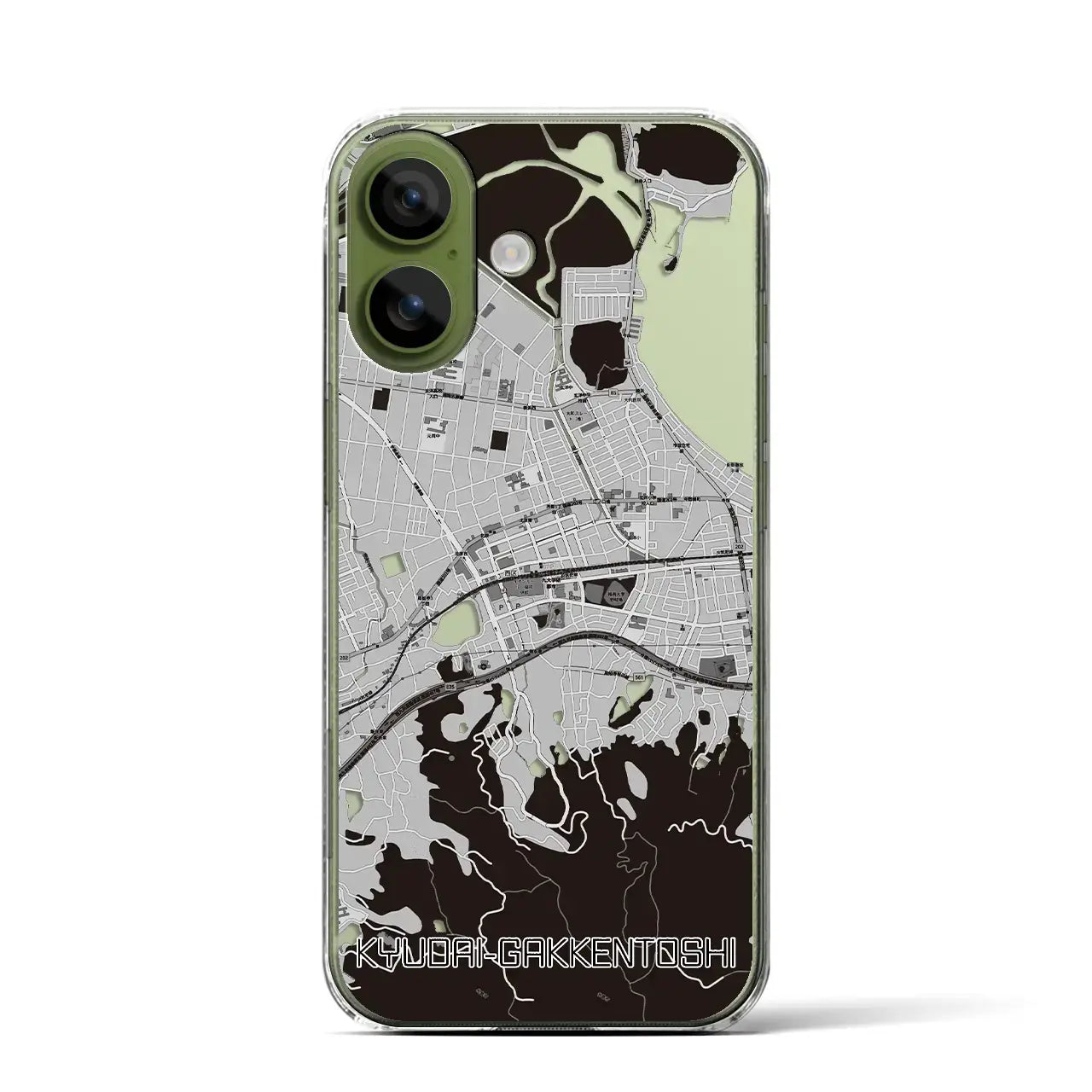 【九大学研都市(福岡県)】地図柄iPhoneケース(クリアタイプ)