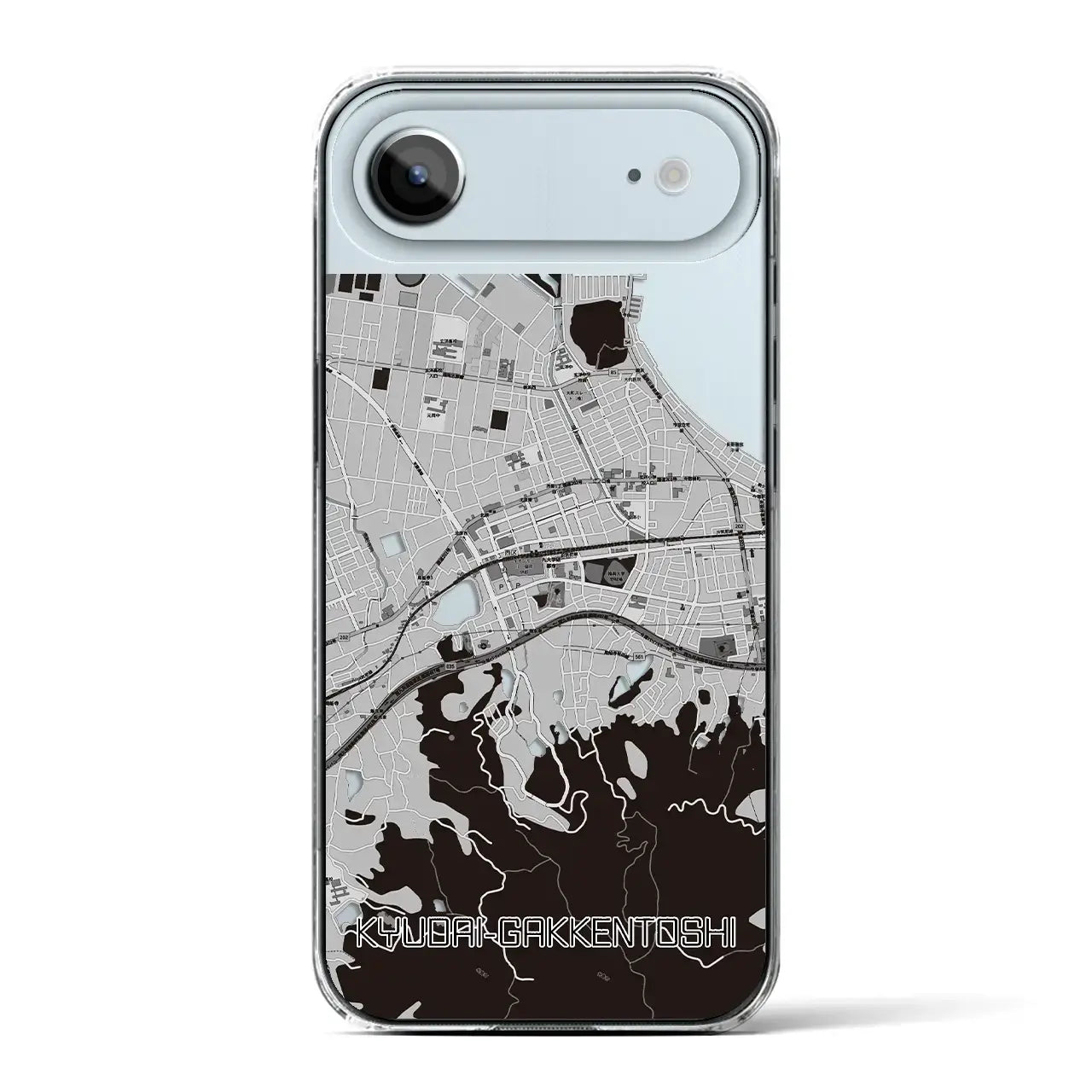 【九大学研都市(福岡県)】地図柄iPhoneケース(クリアタイプ)