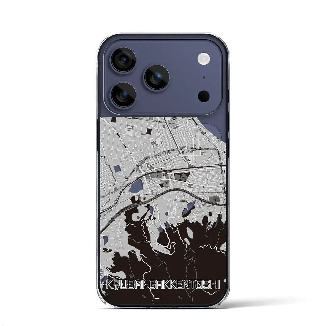 【九大学研都市(福岡県)】地図柄iPhoneケース(クリアタイプ)