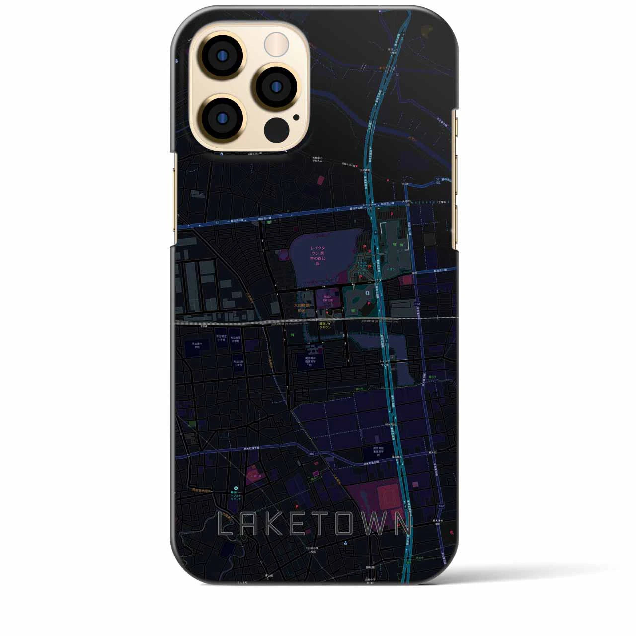 【越谷レイクタウン(埼玉県)】地図柄iPhoneケース(バックカバータイプ)