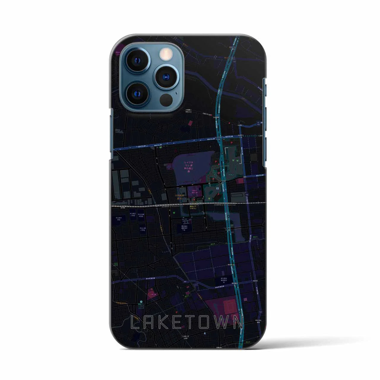 【越谷レイクタウン(埼玉県)】地図柄iPhoneケース(バックカバータイプ)