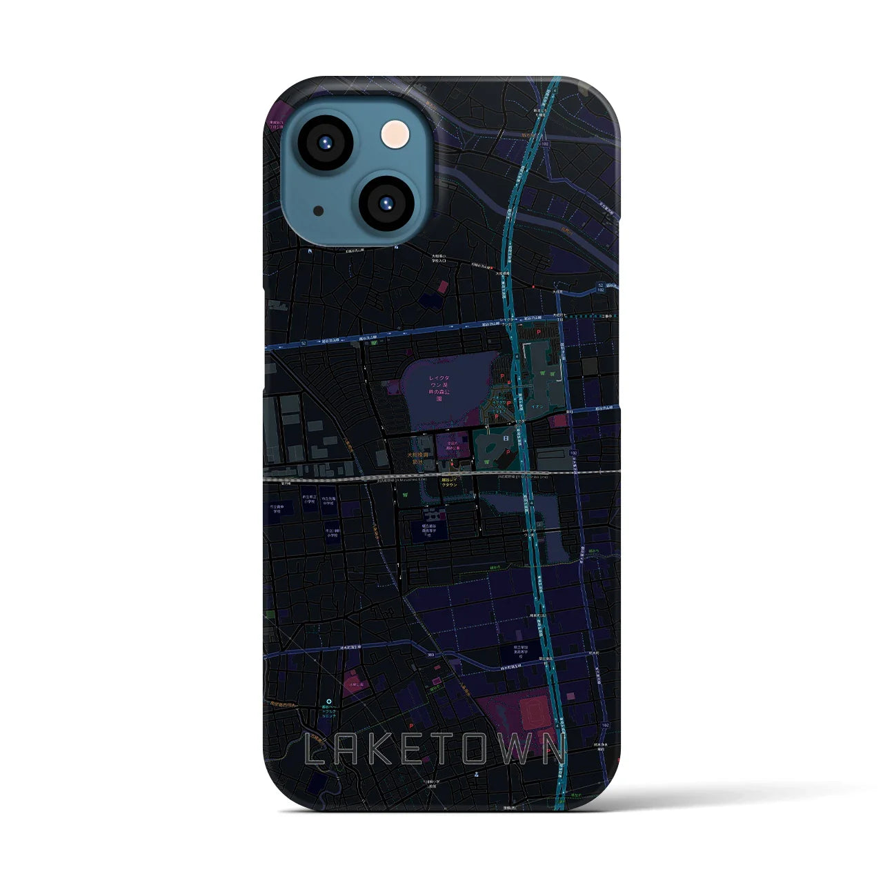 【越谷レイクタウン(埼玉県)】地図柄iPhoneケース(バックカバータイプ)