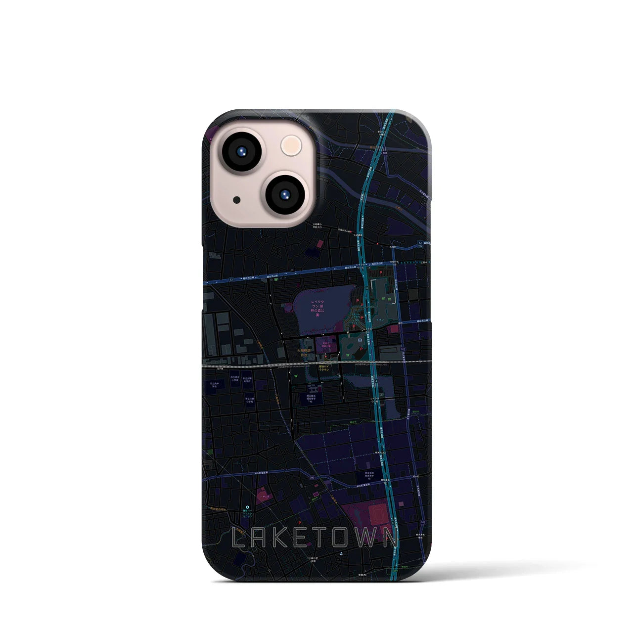 【越谷レイクタウン(埼玉県)】地図柄iPhoneケース(バックカバータイプ)