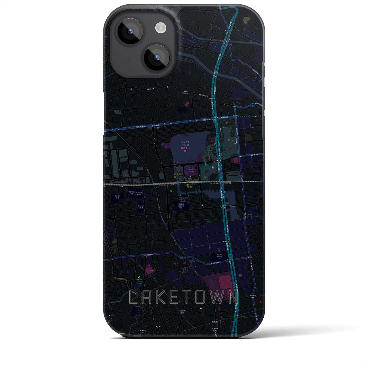 【越谷レイクタウン(埼玉県)】地図柄iPhoneケース(バックカバータイプ)