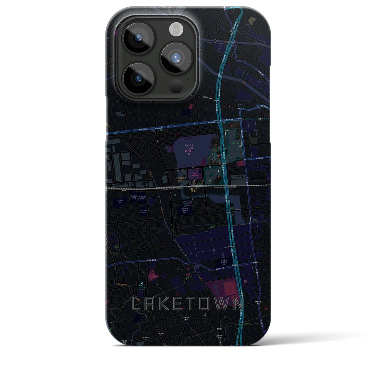 【越谷レイクタウン(埼玉県)】地図柄iPhoneケース(バックカバータイプ)