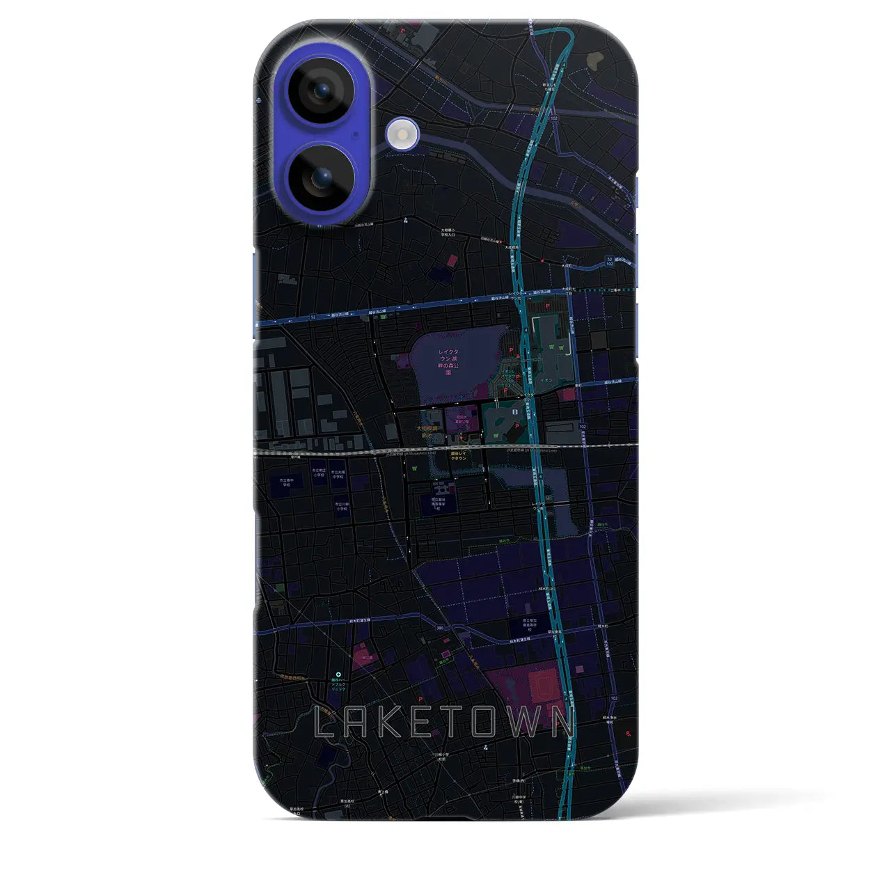 【越谷レイクタウン(埼玉県)】地図柄iPhoneケース(バックカバータイプ)