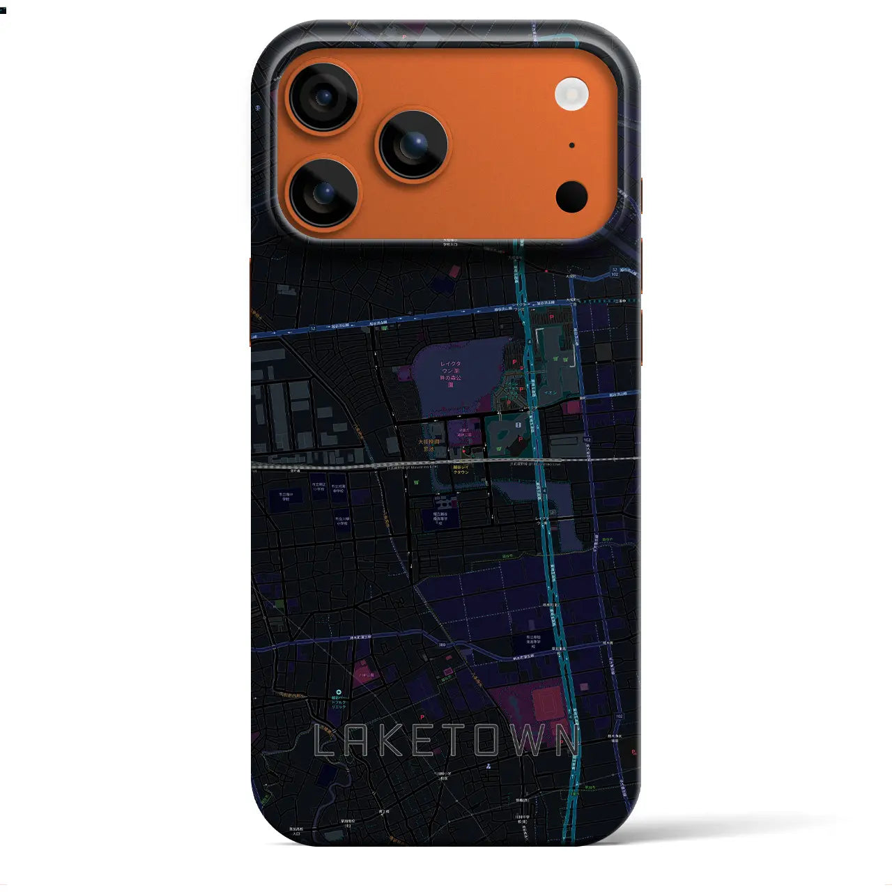 【越谷レイクタウン(埼玉県)】地図柄iPhoneケース(バックカバータイプ)