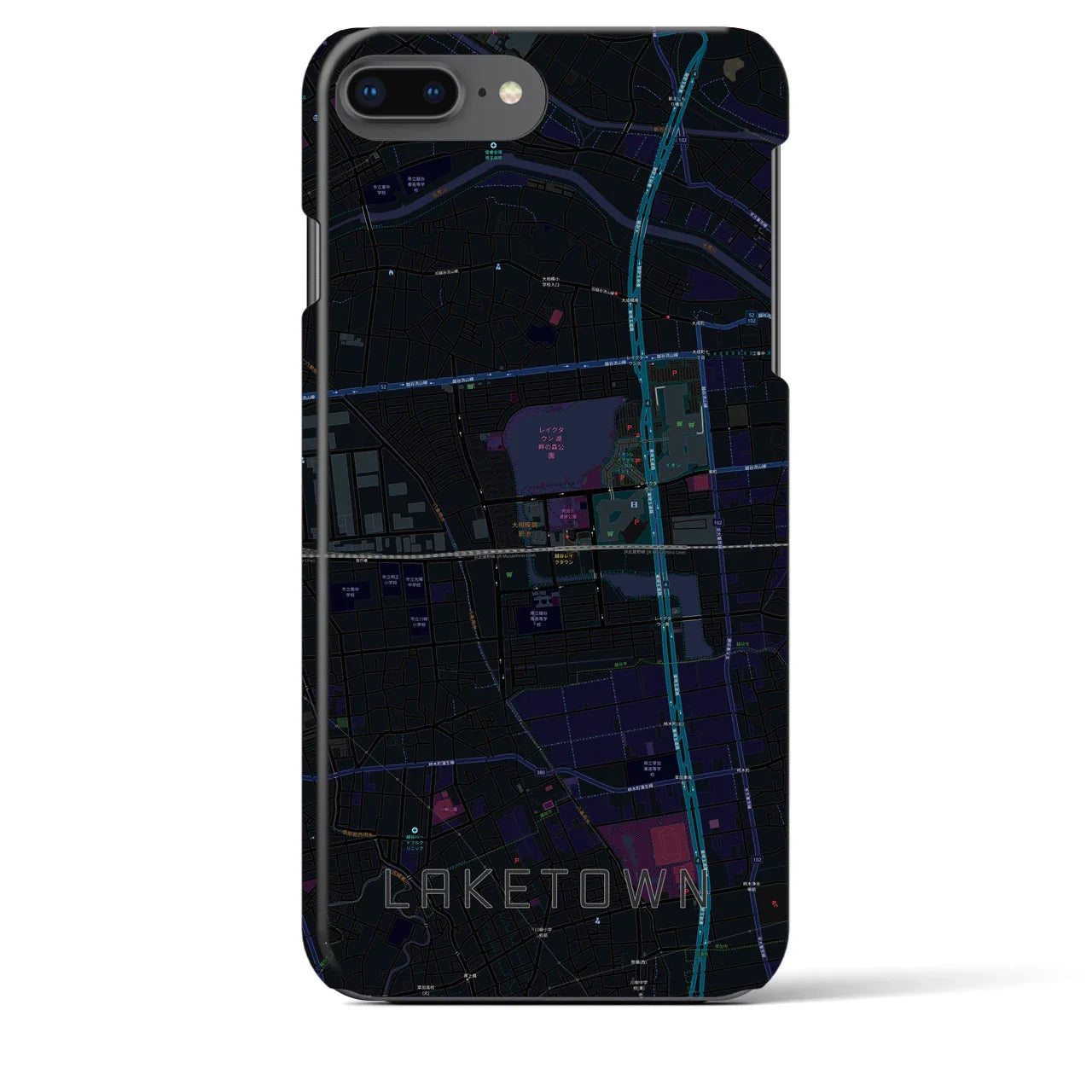 【越谷レイクタウン(埼玉県)】地図柄iPhoneケース(バックカバータイプ)