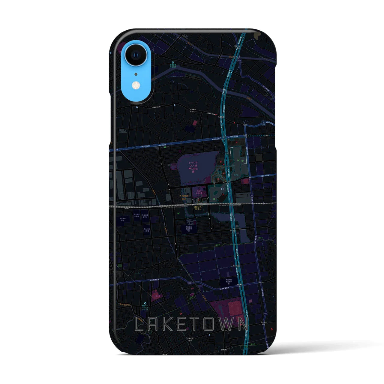 【越谷レイクタウン(埼玉県)】地図柄iPhoneケース(バックカバータイプ)