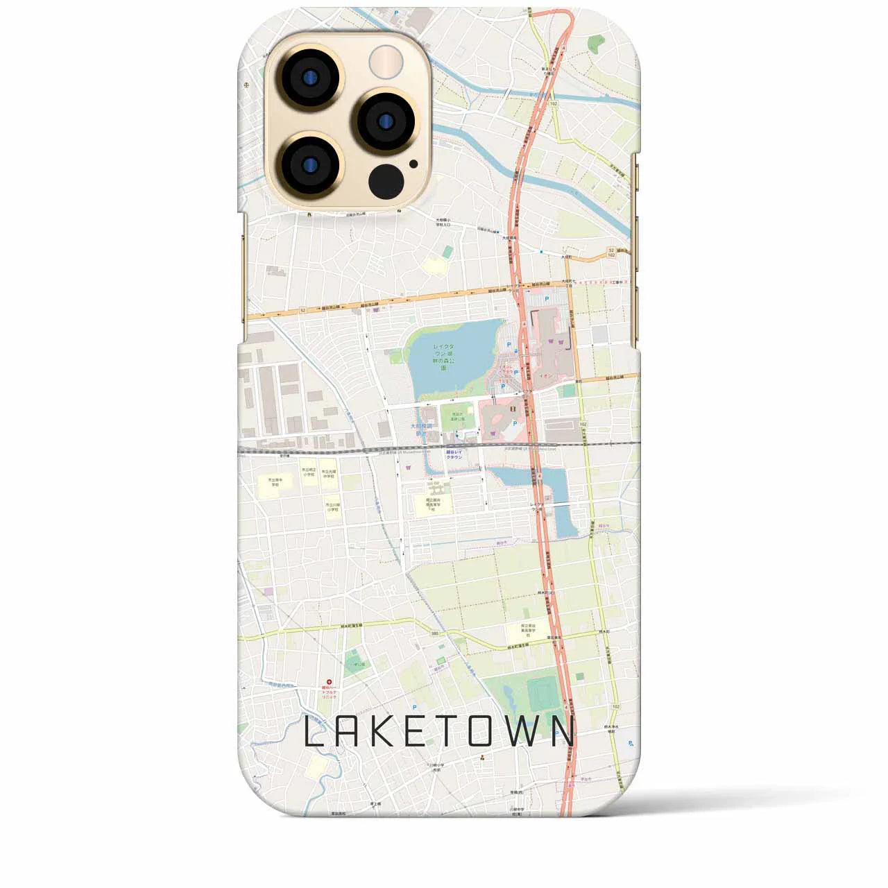 【越谷レイクタウン(埼玉県)】地図柄iPhoneケース(バックカバータイプ)