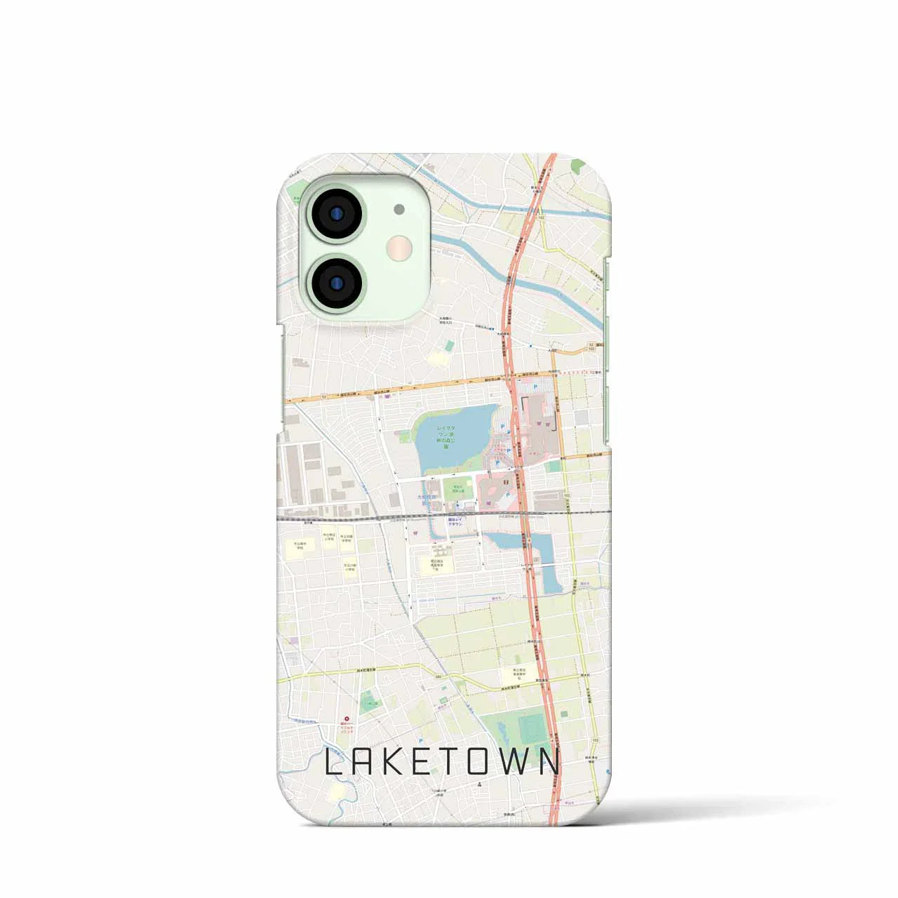 【越谷レイクタウン(埼玉県)】地図柄iPhoneケース(バックカバータイプ)