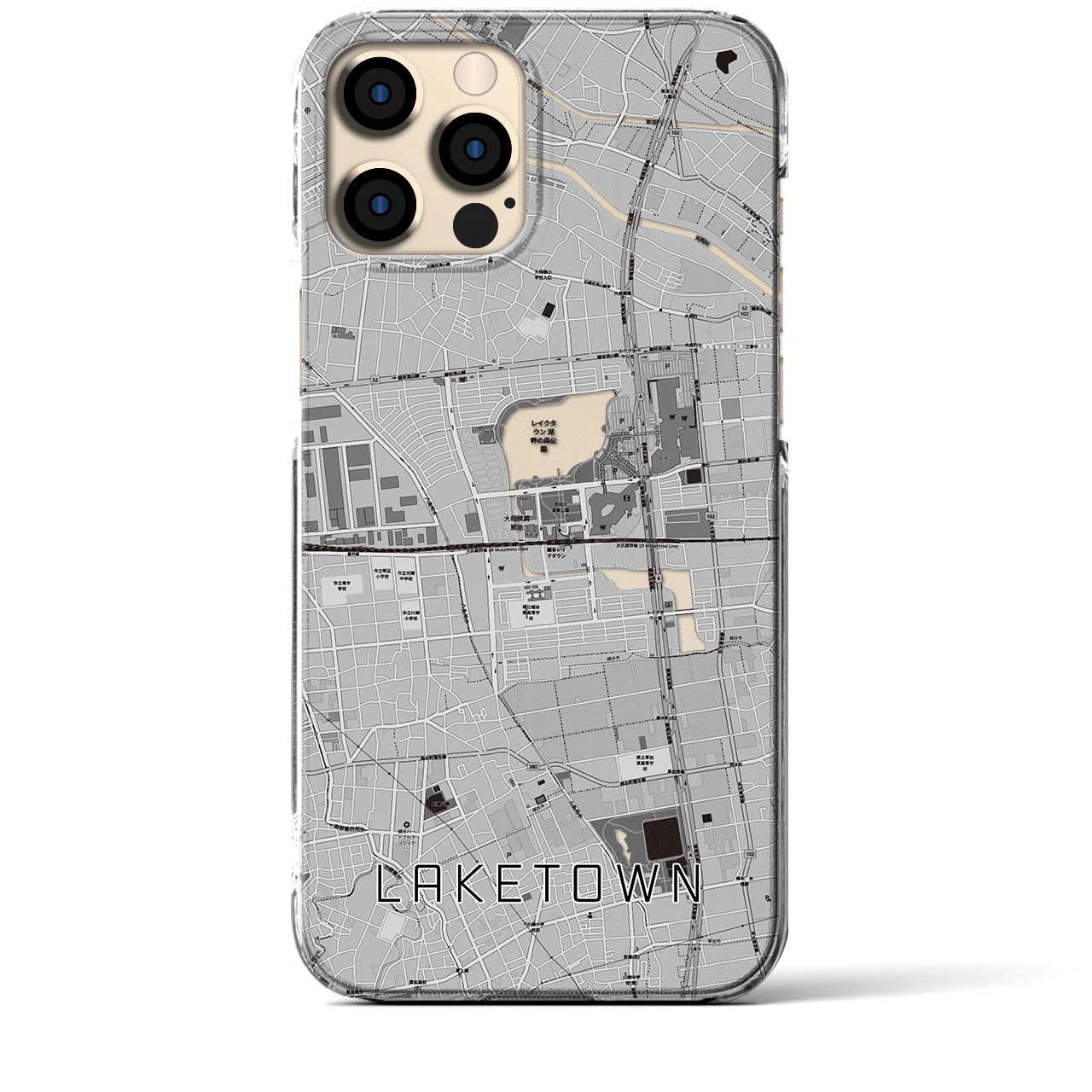 【越谷レイクタウン(埼玉県)】地図柄iPhoneケース(クリアタイプ)