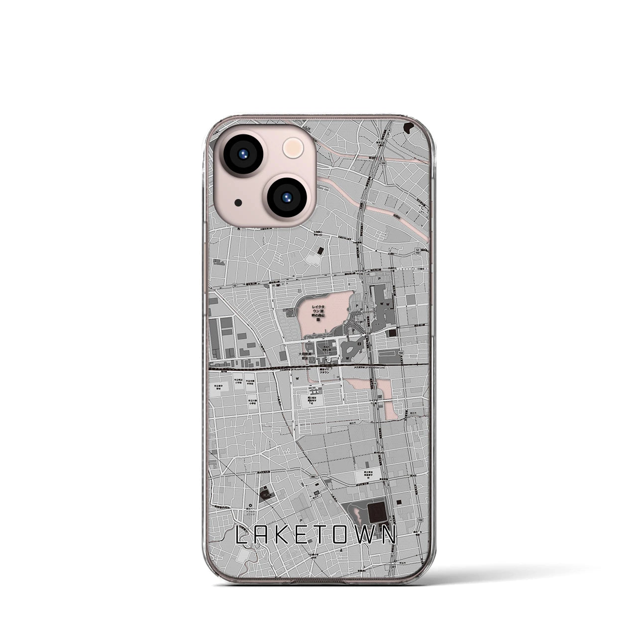 【越谷レイクタウン(埼玉県)】地図柄iPhoneケース(クリアタイプ)