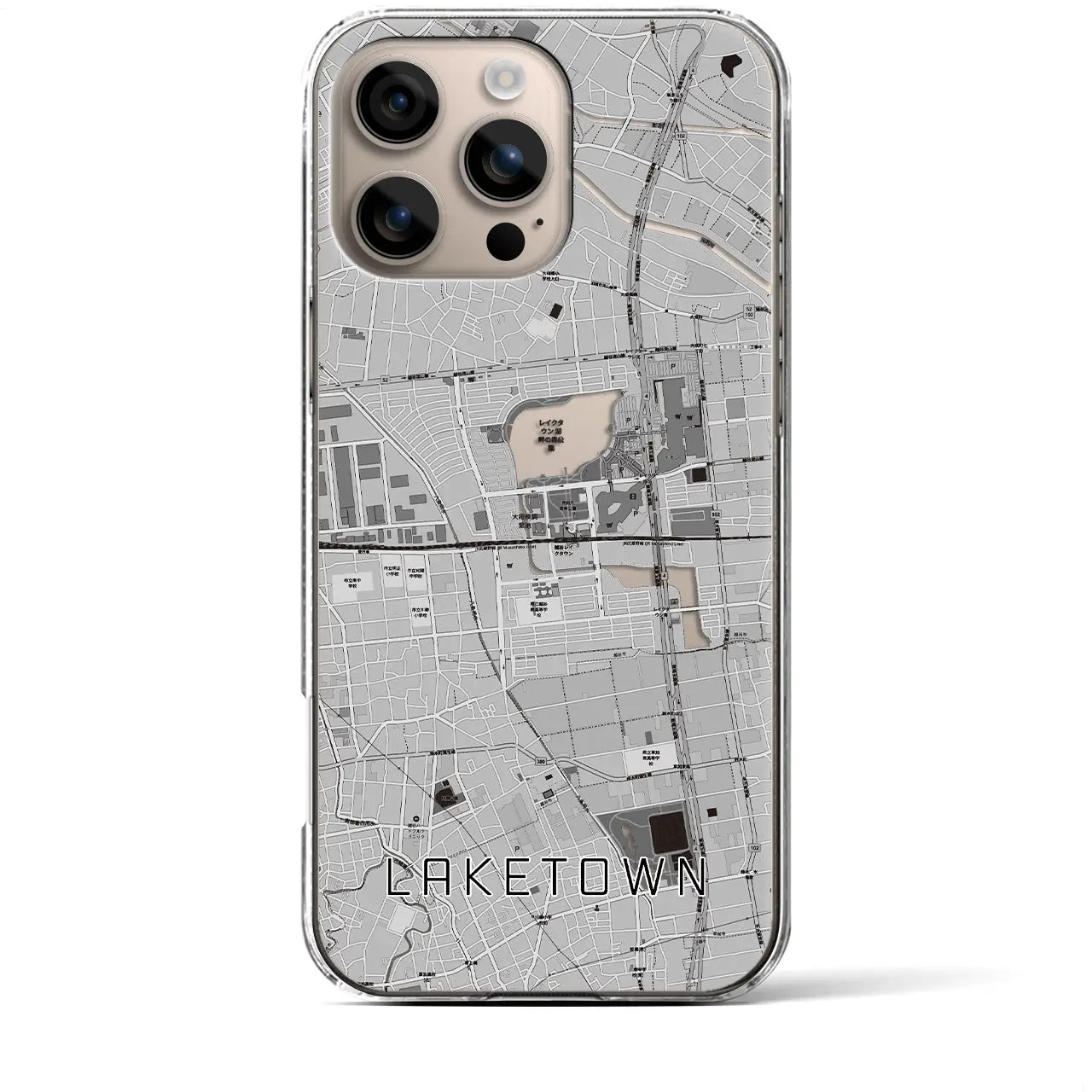 【越谷レイクタウン(埼玉県)】地図柄iPhoneケース(クリアタイプ)