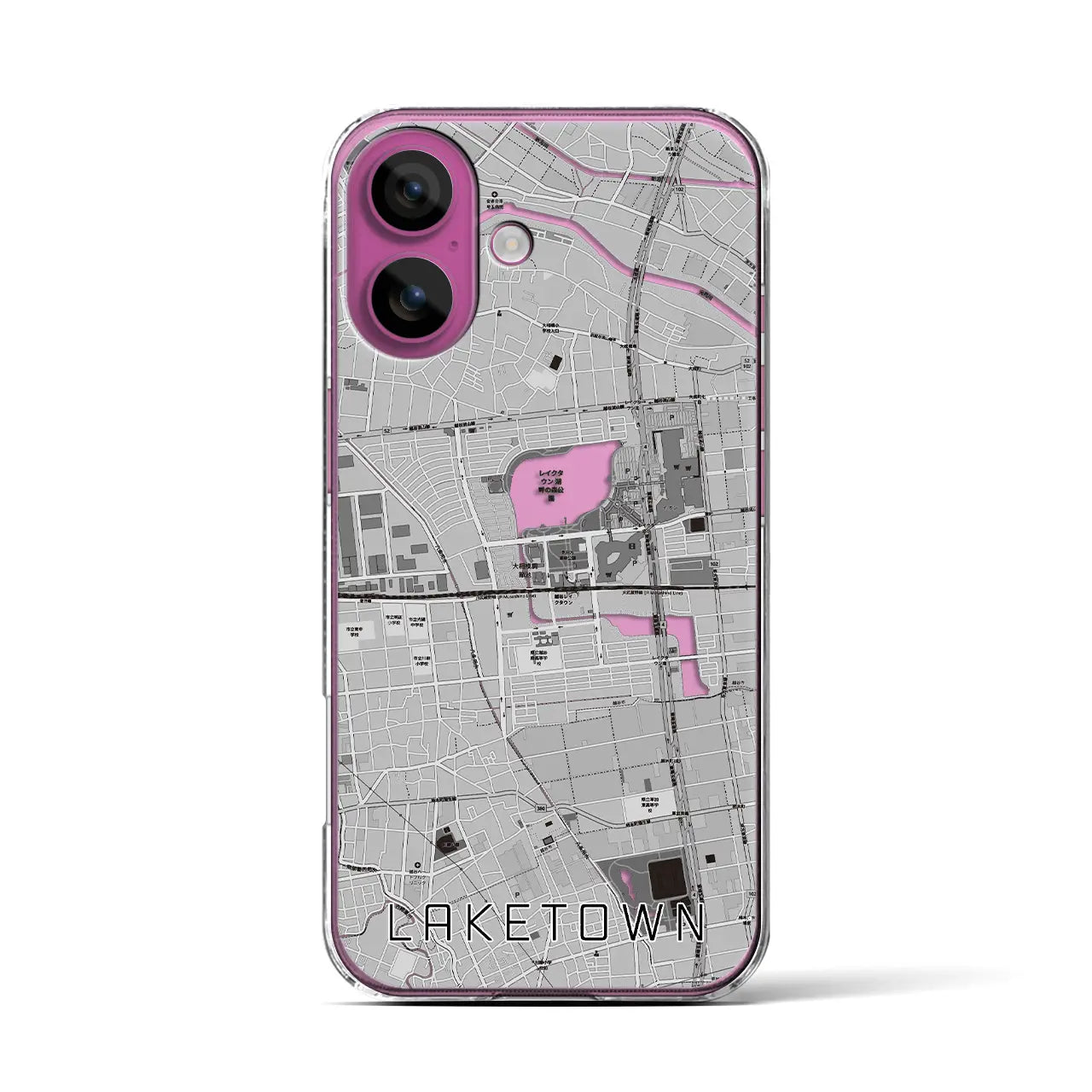 【越谷レイクタウン(埼玉県)】地図柄iPhoneケース(クリアタイプ)