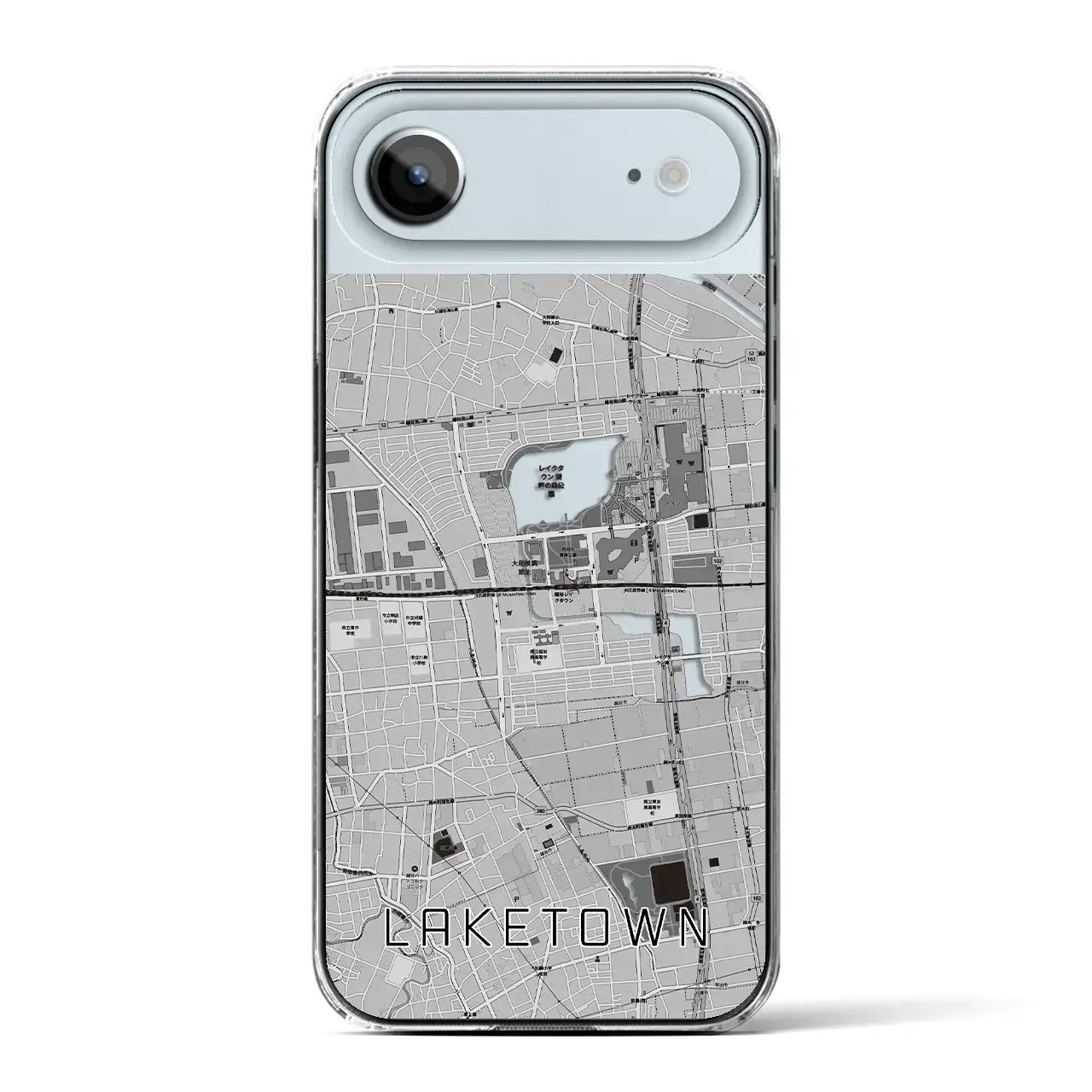 【越谷レイクタウン(埼玉県)】地図柄iPhoneケース(クリアタイプ)