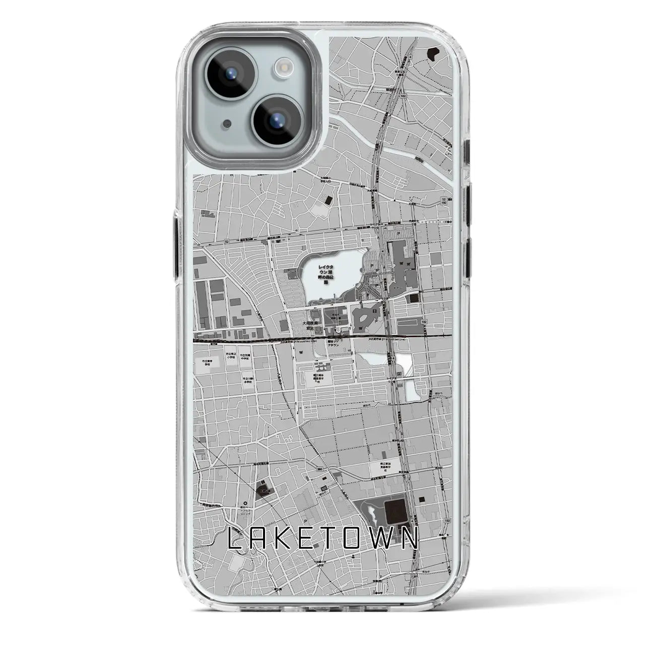【越谷レイクタウン(埼玉県)】地図柄iPhoneケース(MagSafeタイプ)