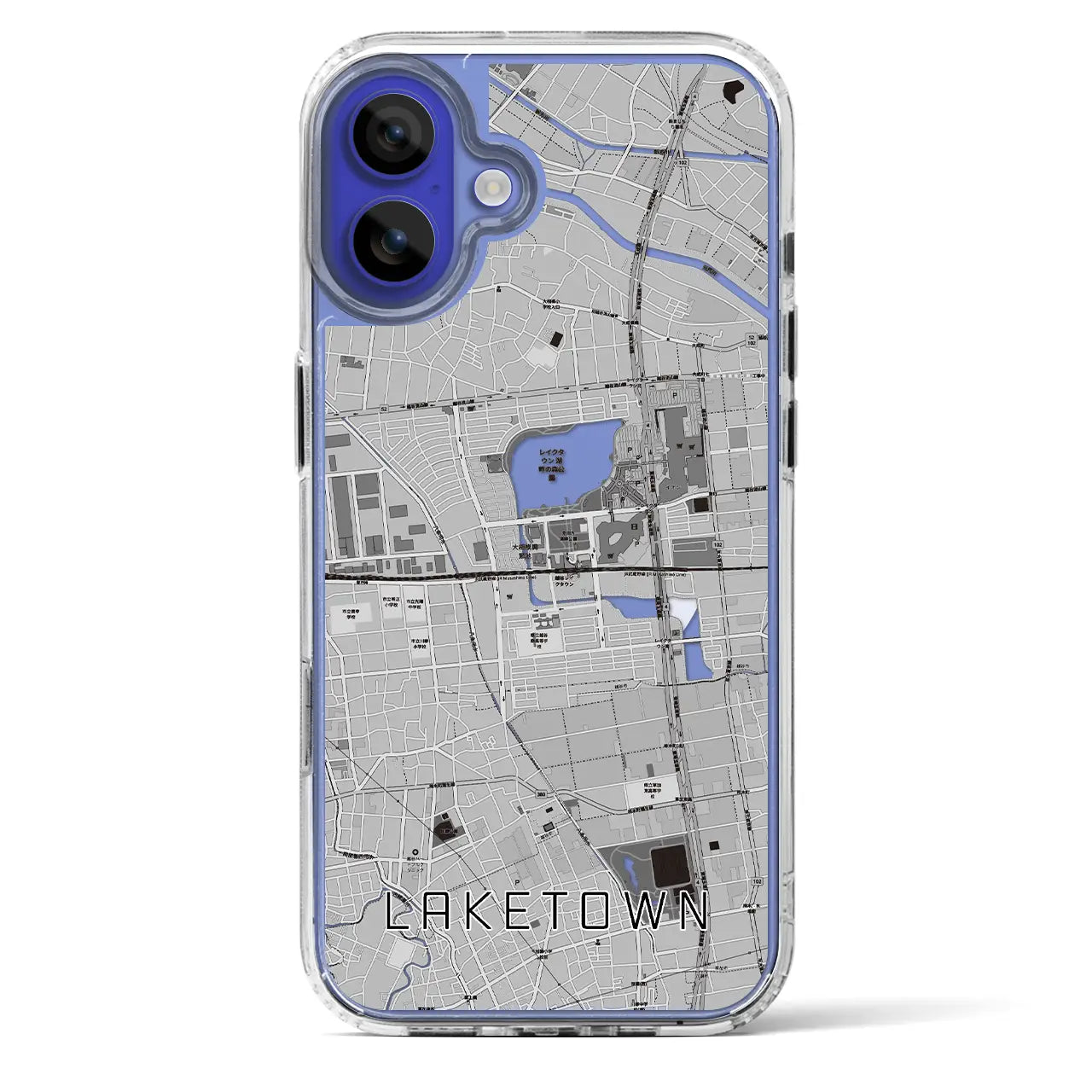 【越谷レイクタウン(埼玉県)】地図柄iPhoneケース(MagSafeタイプ)