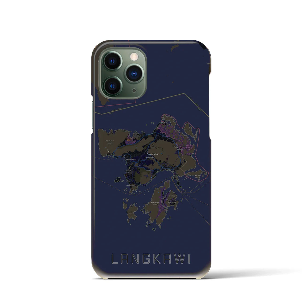 【ランカウイ(マレーシア)】地図柄iPhoneケース(バックカバータイプ)