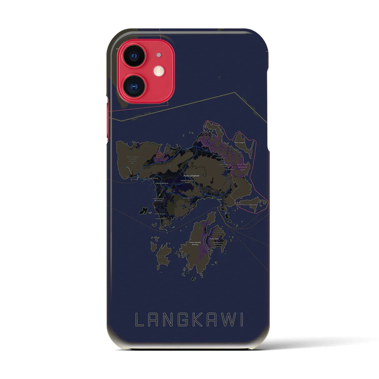 【ランカウイ(マレーシア)】地図柄iPhoneケース(バックカバータイプ)