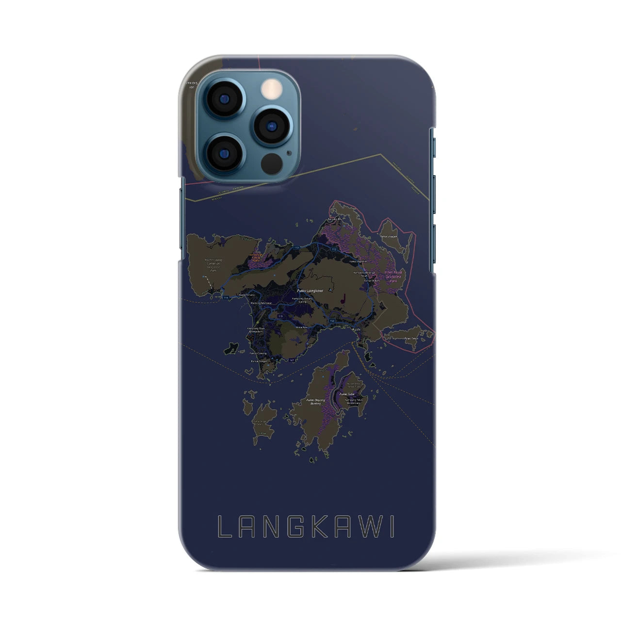 【ランカウイ(マレーシア)】地図柄iPhoneケース(バックカバータイプ)