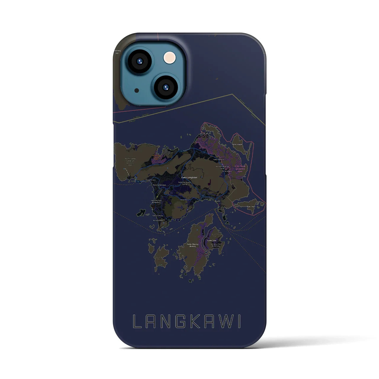 【ランカウイ(マレーシア)】地図柄iPhoneケース(バックカバータイプ)