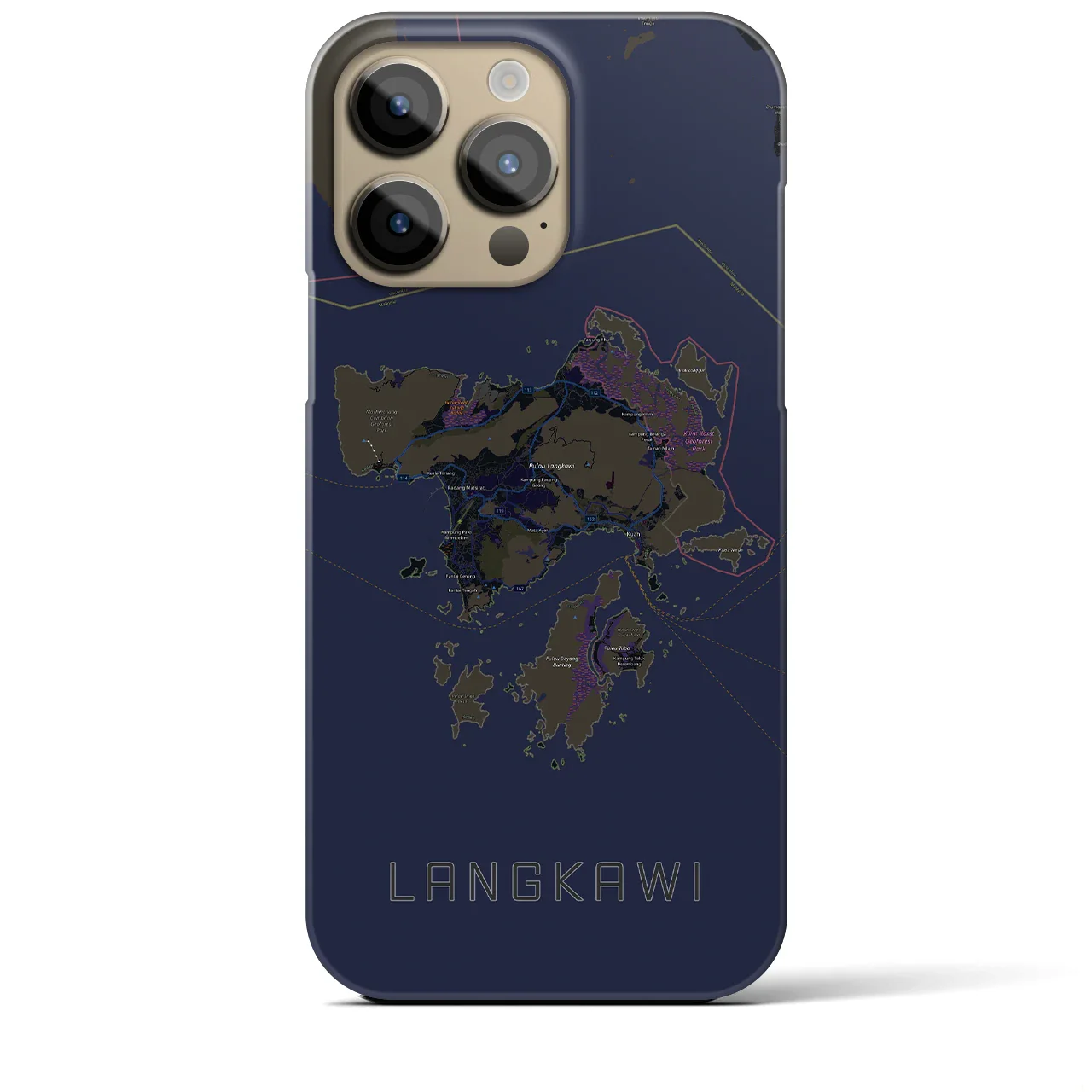 【ランカウイ(マレーシア)】地図柄iPhoneケース(バックカバータイプ)