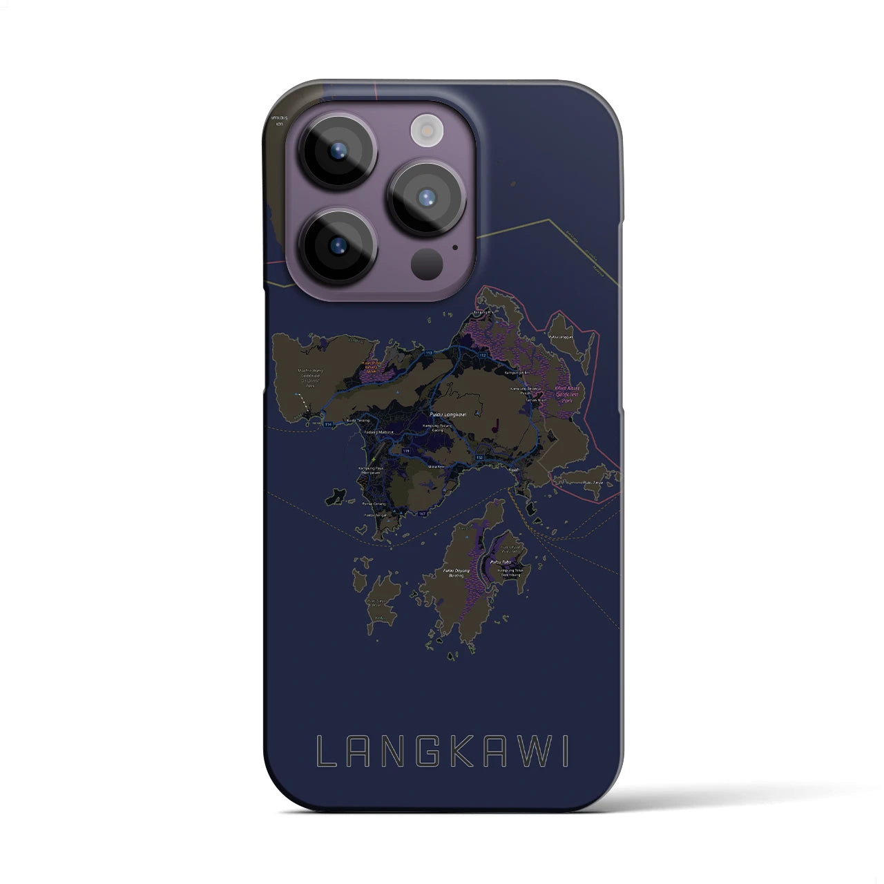 【ランカウイ(マレーシア)】地図柄iPhoneケース(バックカバータイプ)