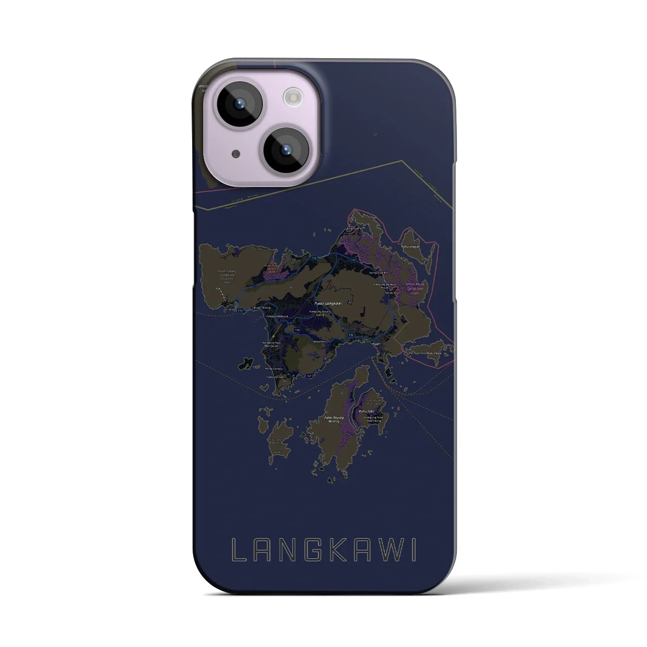 【ランカウイ(マレーシア)】地図柄iPhoneケース(バックカバータイプ)