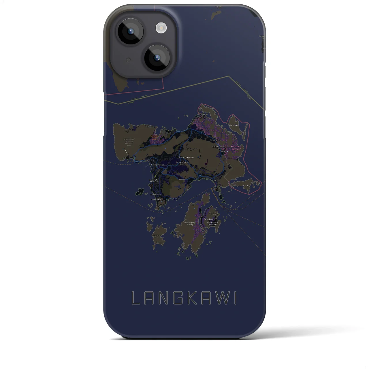 【ランカウイ(マレーシア)】地図柄iPhoneケース(バックカバータイプ)
